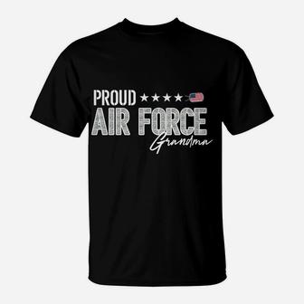 Womens Proud Air Force Grandma For Grandmothers Of Airmen And Vets T-Shirt | Crazezy
