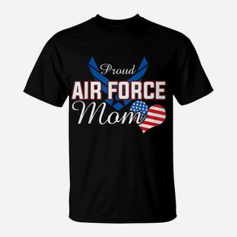 Womens Proud Air Force Mom Heart Military Family Gift Women T-Shirt | Crazezy DE