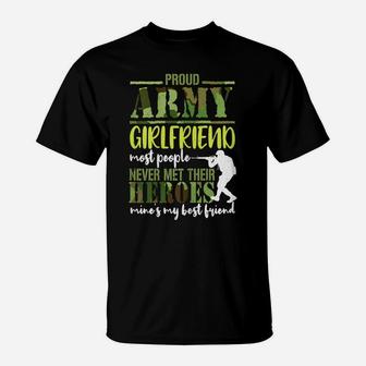 Womens Proud Army Girlfriend To Hero Best Friend Memorial Day Gift T-Shirt | Crazezy