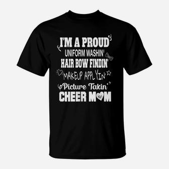 Womens Proud Cheer Mom Cheerleader Cheerleading T-Shirt | Crazezy DE