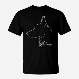 Womens Proud Malinois Profile Dog Mom Gift Belgian Shepherd Dog T-Shirt | Crazezy AU