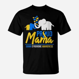Womens Proud Mama Mom Down Syndrome Awareness Day Cute Elephant T21 T-Shirt | Crazezy DE