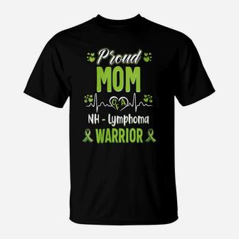 Womens Proud Mom Non Hodgkin Lymphoma Warrior Awareness Ribbon T-Shirt | Crazezy UK