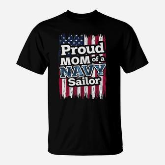 Womens Proud Mom Of A Navy Sailor T-Shirt | Crazezy UK