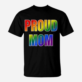 Womens Proud Mom Rainbow Lgbtq Pride T-Shirt | Crazezy