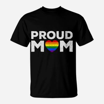 Womens Proud Mom Rainbow Shirt Lgbt Pride Month T-Shirt | Crazezy