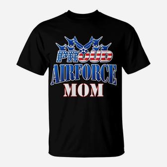 Womens Proud Patriotic Air Force Mom Usa Flag Mothers Day T-Shirt | Crazezy CA