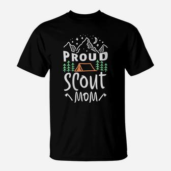Womens Proud Scout Mom For A Scout Camping Scouting Camper T-Shirt | Crazezy AU