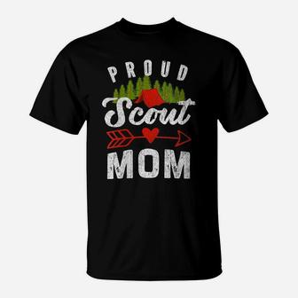 Womens Proud Scout Mom Graphic For Scouting Support Mothers T-Shirt | Crazezy
