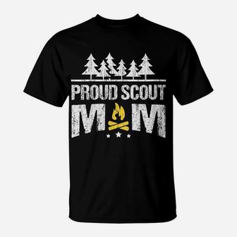 Womens Proud Scout Mom Scouting Camping Adventure T-Shirt | Crazezy CA