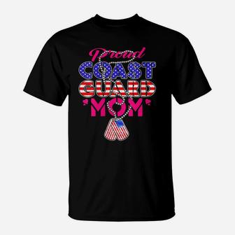 Womens Proud Us Coast Guard Mom Dog Tags Military Mother Gift T-Shirt | Crazezy AU