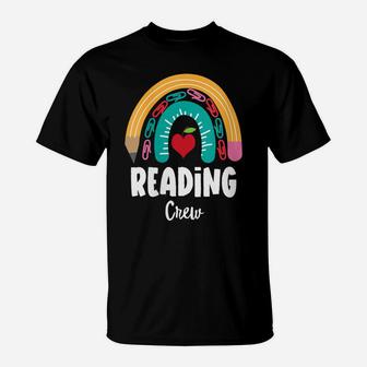 Womens Reading Crew, Funny Boho Rainbow For Teachers T-Shirt | Crazezy