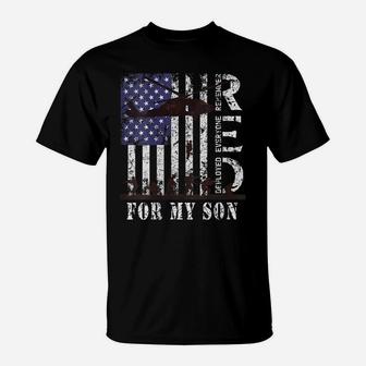 Womens Red Friday For My Son Us Flag Army Military Deployed Veteran T-Shirt | Crazezy