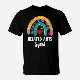 Womens Related Arts Squad, Funny Boho Rainbow For Teachers T-Shirt | Crazezy