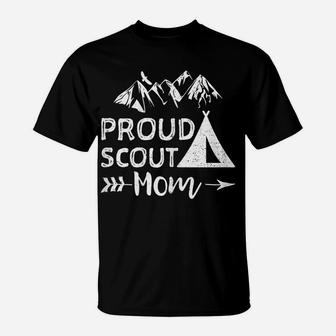 Womens Scouting Mother Camping Gift - Proud Scout Mom T-Shirt | Crazezy DE