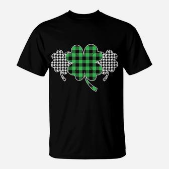 Womens St Patrick Day Clover Plaid One Lucky Blessed Mama Momma Mom T-Shirt | Crazezy UK