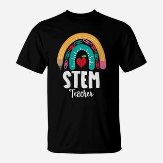Womens Stem Teacher, Funny Boho Rainbow For Teachers T-Shirt | Crazezy AU