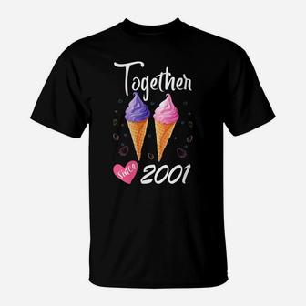 Womens Together Since 2001 19 Years Being Awesome Aniversary Gift T-Shirt | Crazezy CA