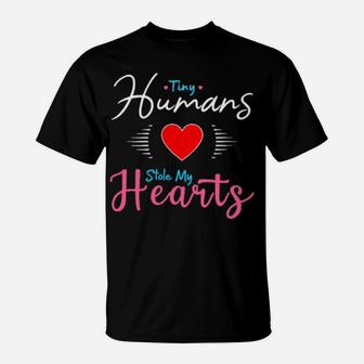 Womens Valentines Day Teacher Preschool Elementary Valentine T-Shirt - Monsterry