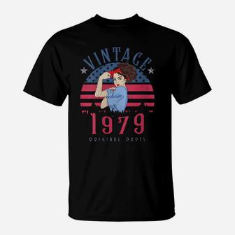 Womens Vintage 1979 Made In 1979 41Th Birthday 41 Years Old Gift T-Shirt | Crazezy