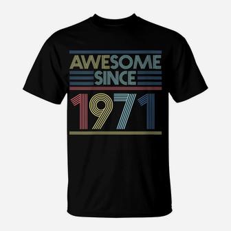 Womens Vintage 49Th Birthday Gifts - Awesome Since 1971 T-Shirt | Crazezy