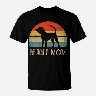 Womens Vintage Beagle Dog Mom Mother Day Gift For Dog Lover T-Shirt | Crazezy