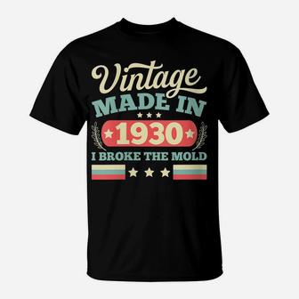 Womens Vintage Made In 1930 89Th Birthday Gift Retro T-Shirt | Crazezy