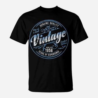 Womens Vintage Made In 1958 Genuine & Original 63Rd Birthday T-Shirt | Crazezy