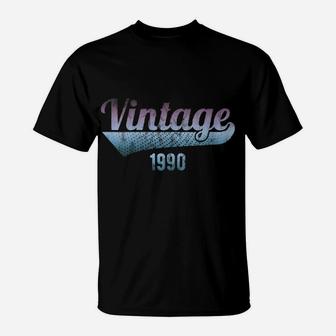 Womens Vintage Made In 1990 Classic 30 Years Old 30Th Birthday H6 T-Shirt | Crazezy