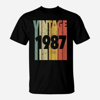 Womens Vintage Retro Made In 1987 Classic 34Th Birthday T-Shirt | Crazezy