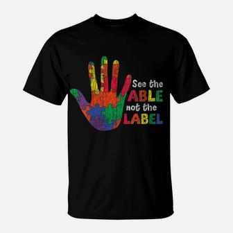 Womens Vintage See The Able Proud Mom Autistic Kid Autism Awareness T-Shirt | Crazezy