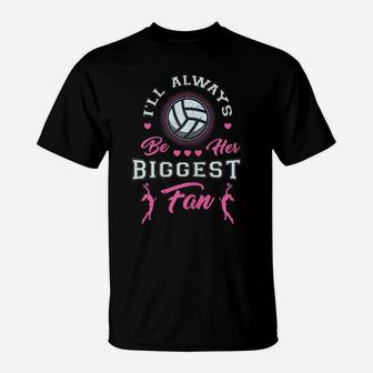 Womens Volleyball Mom Dad Biggest Fan Proud Parent Family Player T-Shirt | Crazezy