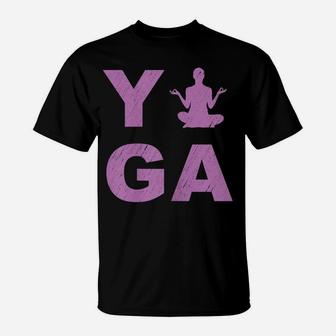 Womens Yoga Pose Gift Designs For Teachers And Students In Pink T-Shirt | Crazezy