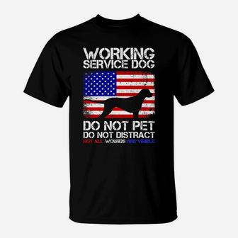 Working Service Dog Gift For Ptsd Veterans July 4Th Us Flag T-Shirt | Crazezy