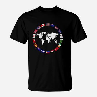 World Map Country Flag Atlas T-Shirt | Crazezy