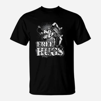 Wrestling Free Hugs Wrestling T-Shirt | Crazezy CA