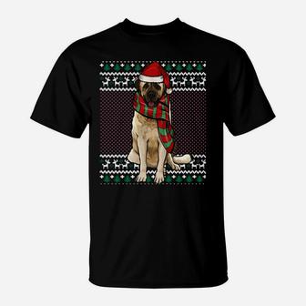 Xmas Anatolian Shepherd Dog Santa Hat Ugly Christmas Sweatshirt T-Shirt | Crazezy