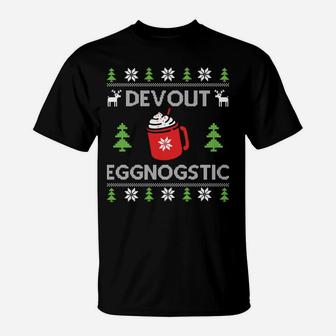 Xmas Devout Eggnogstic Eggnog Ugly Christmas Sweater T-Shirt | Crazezy DE