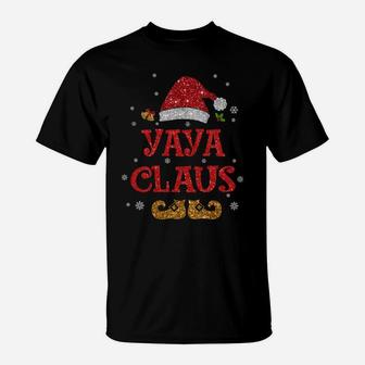 Yaya Claus Shirt Christmas Pajama Family Matching Xmas Sweatshirt T-Shirt | Crazezy