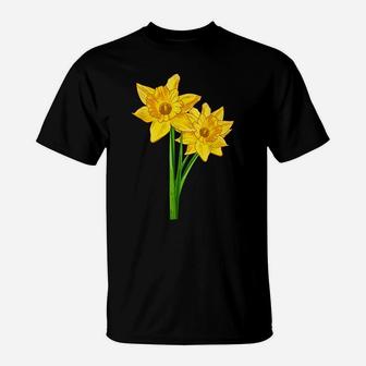 Yellow Daffodil Flowers Floral Spring Easter T-Shirt | Crazezy