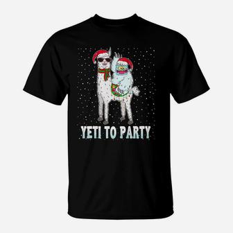 Yeti To Party With Cute Llama Christmas Pajama Xmas Gift T-Shirt | Crazezy AU