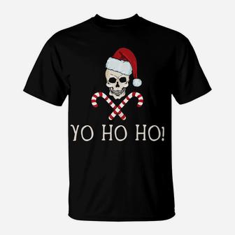 Yo Ho Ho Funny Santa Pirate Christmas Pun Humor Xmas Gift T-Shirt | Crazezy