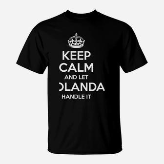 Yolanda Keep Calm Personalized Name Funny Birthday Gift Idea T-Shirt | Crazezy
