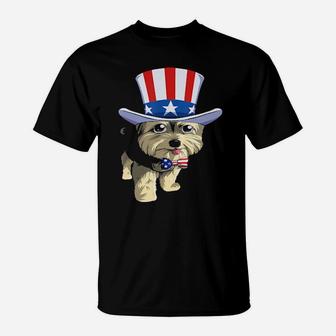 Yorkshire Terrier Merica 4Th Of July American Flag Patriotic T-Shirt - Monsterry UK