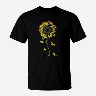 You Are My Sunshine Dinosaur Sunflower T-Shirt | Crazezy