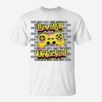 11 Year Old 11Th Video Gamer Gaming Birthday Party Boys Girl T-Shirt | Crazezy UK