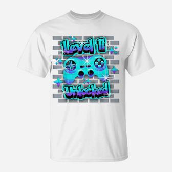 11 Year Old 11Th Video Gamer Gaming Birthday Party Boys Girl T-Shirt | Crazezy UK