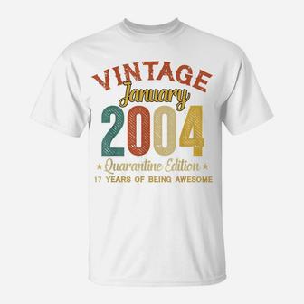 17 Years Old Gifts 17Th Birthday Gift Vintage January 2004 T-Shirt | Crazezy CA