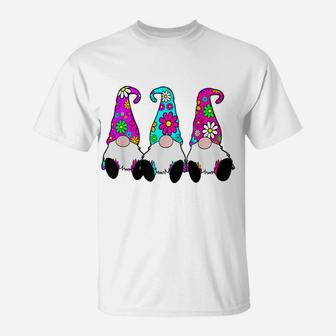 3 Hippie Gnomes Daisy Flower Hat Retro Peace Groovy T-Shirt | Crazezy UK