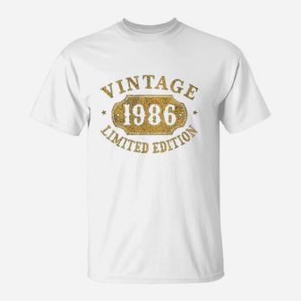 35 Years Old 35Th Birthday Anniversary Gift 1986 T-Shirt | Crazezy UK